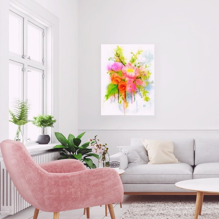 Flower, Bouquet, Abstract floral, Street art style, Painting,