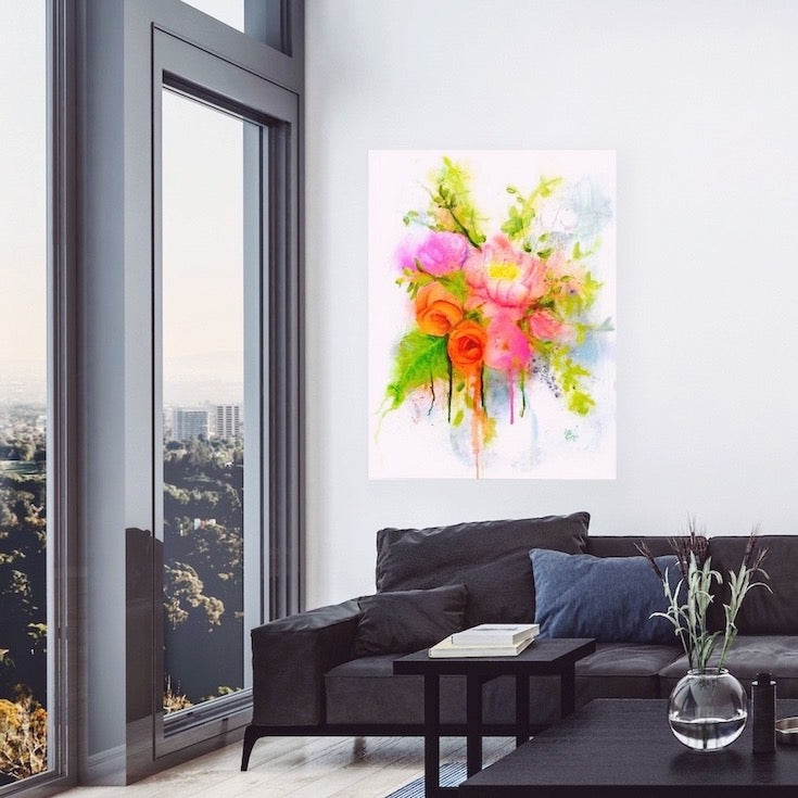 Flower, Bouquet, Abstract floral, Street art style, Painting,