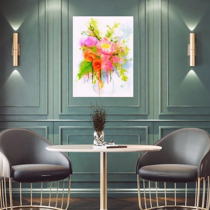 Flower, Bouquet, Abstract floral, Street art style, Painting,