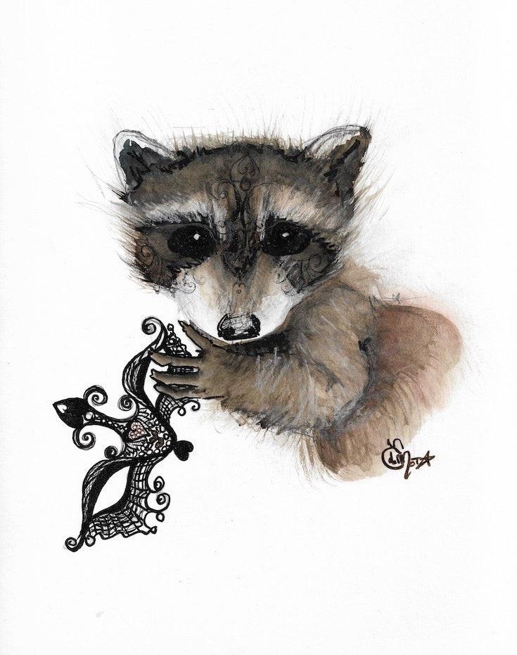 Raton laveur illustration, raccoon Illustration, Illustration, Watercolor, Aquarelle, Animal Totem, Animal Illustration, Cute raccoon artwork, Home decor, Cute home decor, boho decor, baby room decor, baby room illustration, chambre de bébé, Edemota, Edwidge De Mota, Artiste canadienne, artiste française