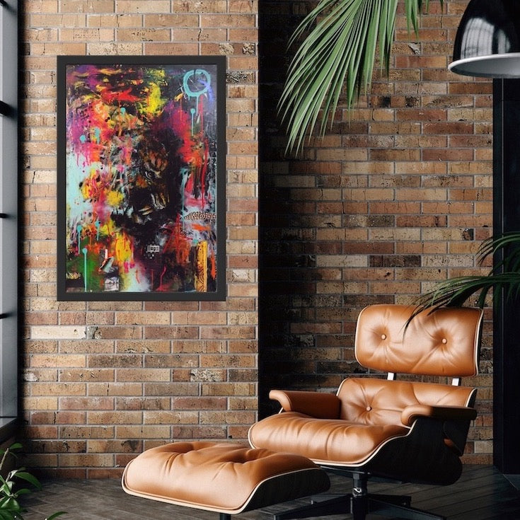 Tiger, Eye tiger, fluo colors, very cool artwork, street art style, street art inspiration, cool painting, beautiful tiger