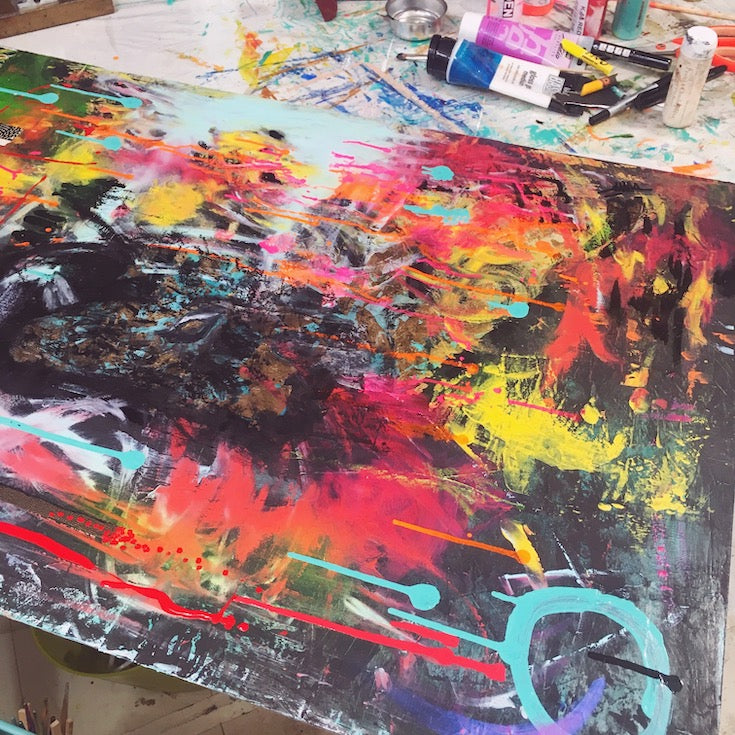 Tiger, Eye tiger, fluo colors, very cool artwork, street art style, street art inspiration, cool painting, beautiful tiger