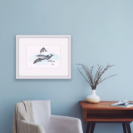 Dauphin, Dolphin, Haida, Totem, Illustration, Watercolor, Aquarelle, Animal, Edemota, Edwidge De Mota, Haida