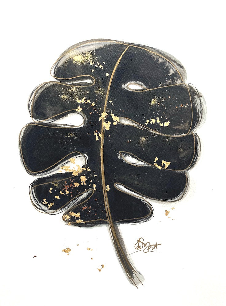 Feuille exotique noire .1