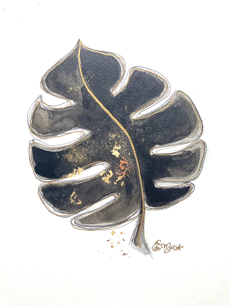 Feuille de palmier noire .1