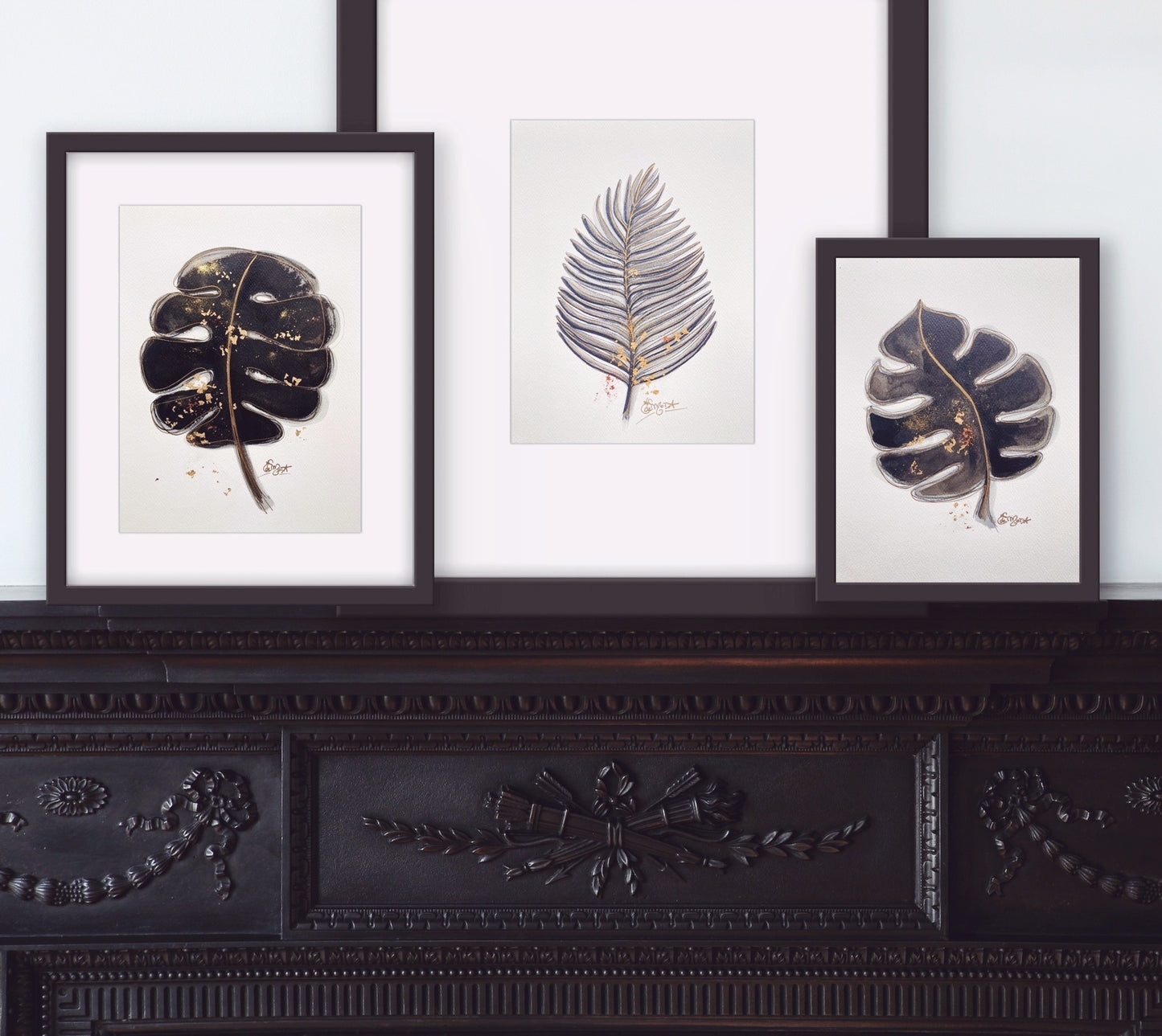 Feuille exotique noire .1