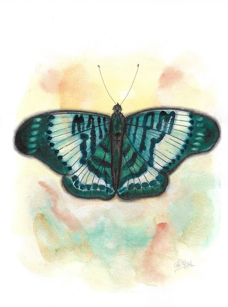 Papillon Morpho bleu - impression aquarelle, jet d’encre aquarelle,  papillon aquarelle, papillon Art, papillon bleu, peinture Blue Butterly