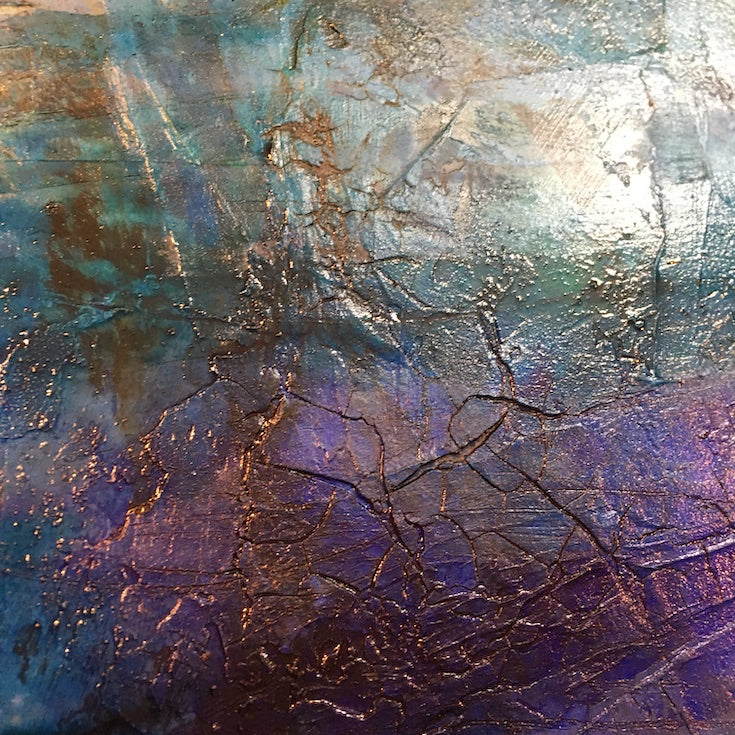 Abstract landscape, mixed media artwork, Mindvalley, collage, Sunset, Sun, Light, Hope, Joy,
