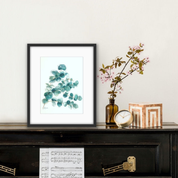 Eucalyptus branch, Sweet branch of eucalyptus, watercolor, aquarelle
