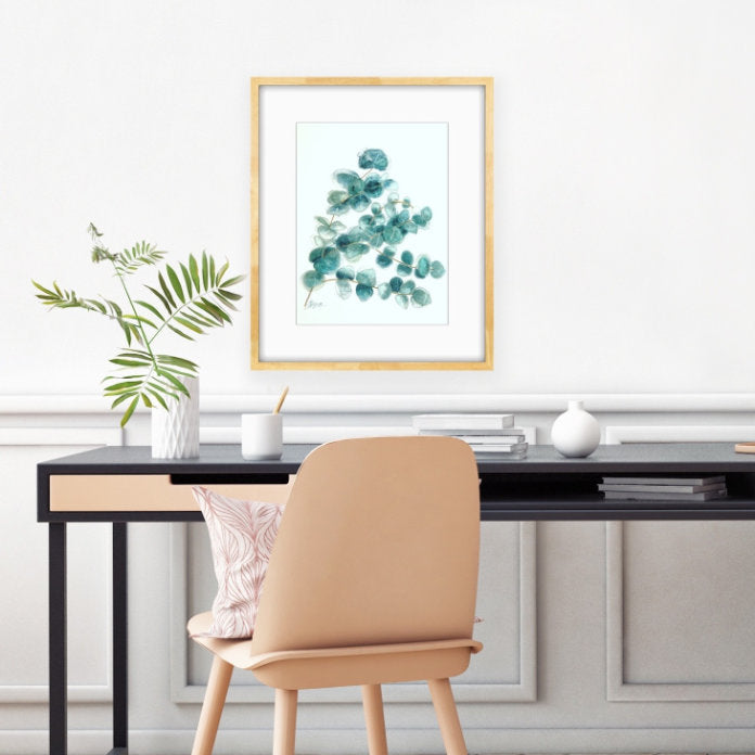 Eucalyptus branch, Sweet branch of eucalyptus, watercolor, aquarelle