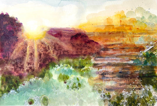 Abstract, australian inspiration, abstract landscape, nature colors, green, brown, beige, Edwidge De Mota, Edemota,