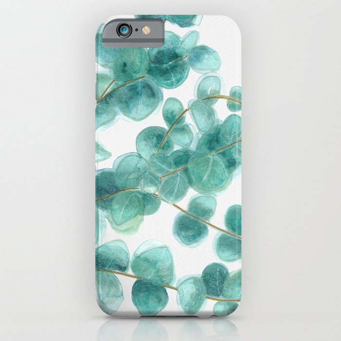 Eucalyptus branch, Sweet branch of eucalyptus, watercolor, aquarelle, Phone Case