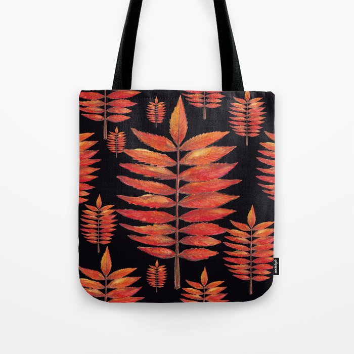 Staghorn sumac, Tote bag, illustration, Sumac Vinaigrier, watercolor, aquarelle, Home decor, wall art